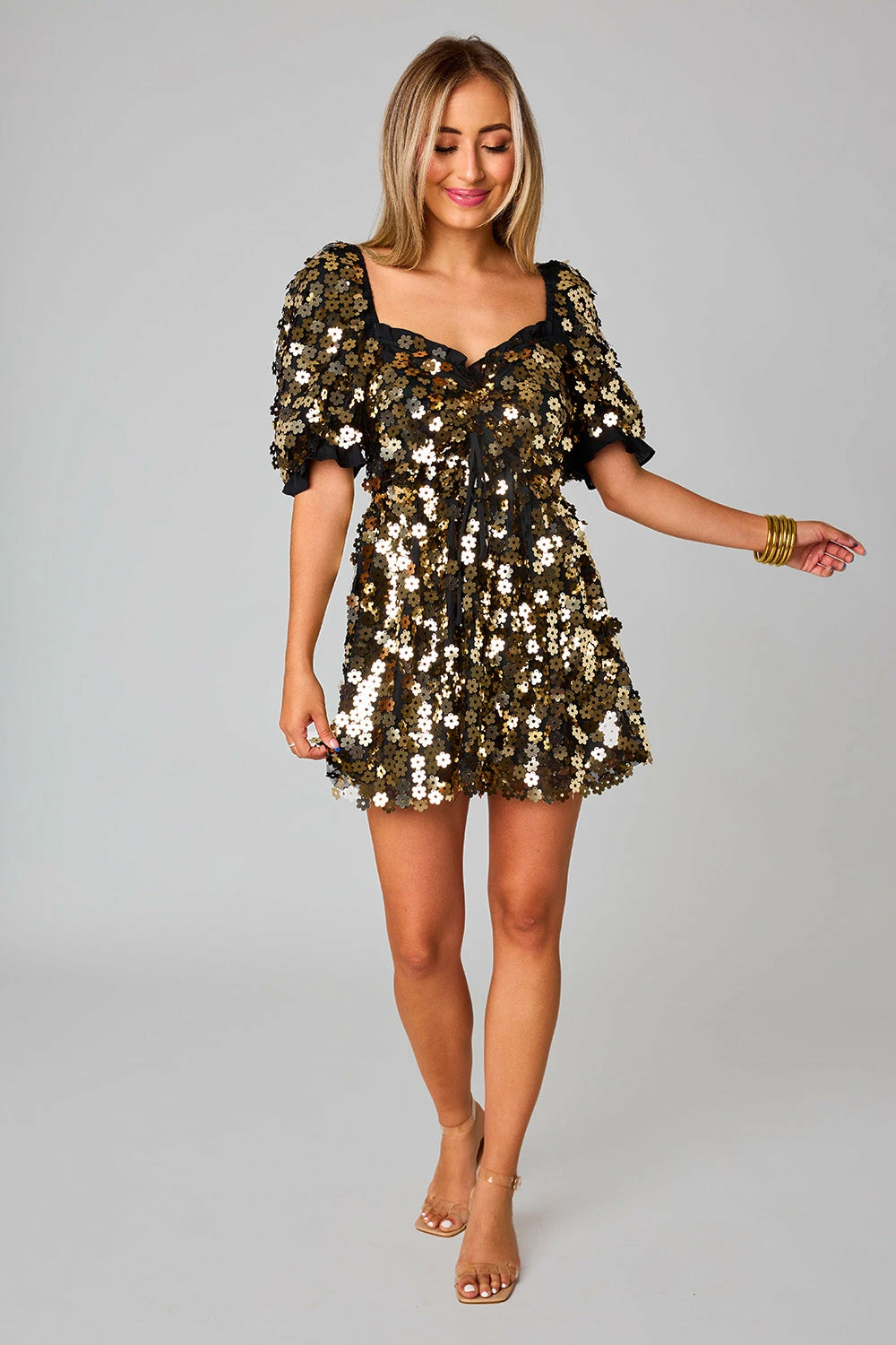 BuddyLove Colby Puff Sleeve Mini Dress - Pennies From Heaven 5 BuddyLove Colby Puff Sleeve Mini Dress - Pennies From Heaven - Image 3