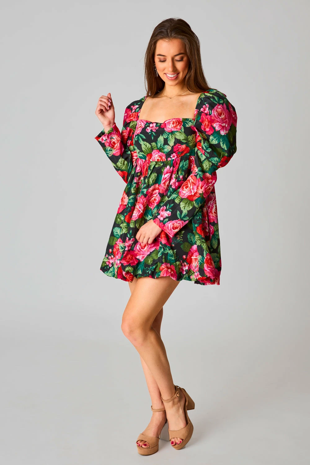 BuddyLove Stassie Puff Sleeve Babydoll Dress - Rosa 5 BuddyLove Stassie Puff Sleeve Babydoll Dress - Rosa - Image 3