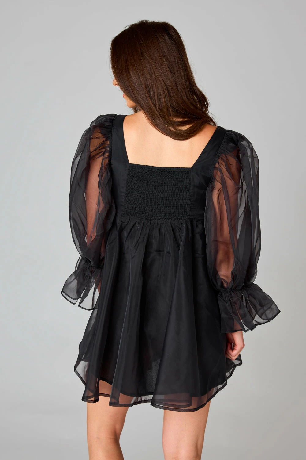 BuddyLove Betsy Puff Sleeve Babydoll Dress - Raven 6 BuddyLove Betsy Puff Sleeve Babydoll Dress - Raven - Image 4