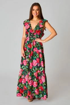 BuddyLove Crawford Ruffle Sleeve Maxi Dress - Rosa 9 BuddyLove Crawford Ruffle Sleeve Maxi Dress - Rosa -US Skirt Sales Store CG4925CrawfordRosaFront