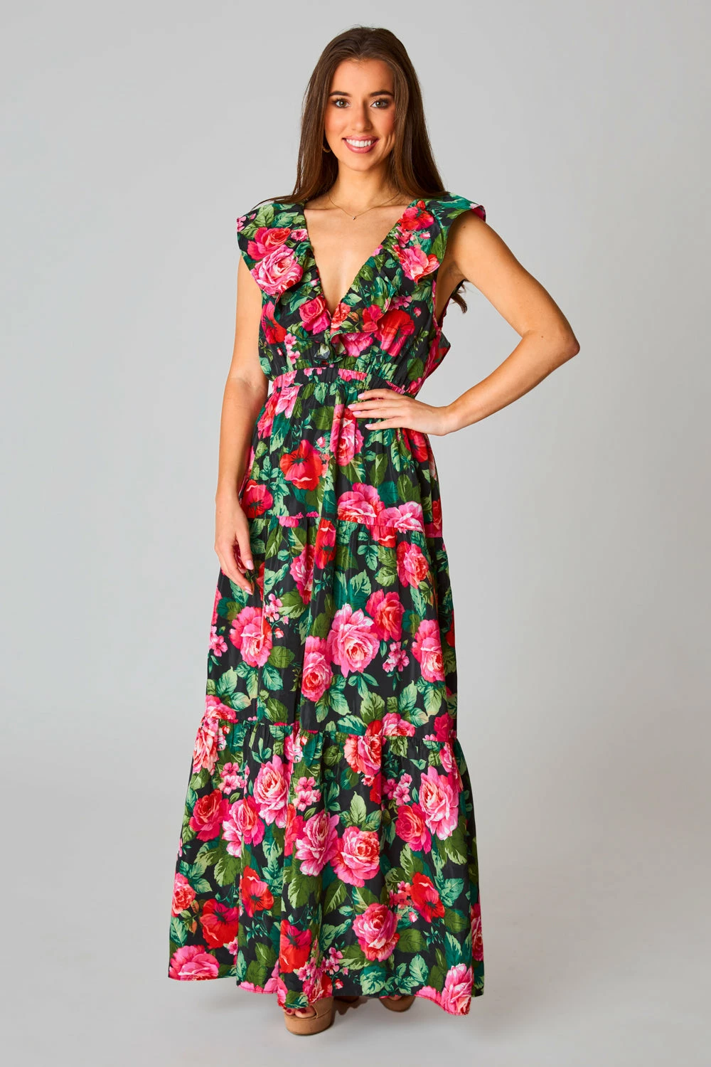 BuddyLove Crawford Ruffle Sleeve Maxi Dress - Rosa 5 BuddyLove Crawford Ruffle Sleeve Maxi Dress - Rosa - Image 3