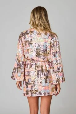 BuddyLove Adeline Sequin Short Wrap Dress - Berry Patch -US Skirt Sales Store CG4961AdelineBerryPatchBack