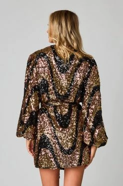 BuddyLove Adeline Sequin Short Wrap Dress - Vegas -US Skirt Sales Store CG4962AdelineVegasBack