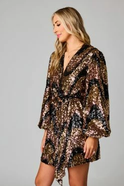 BuddyLove Adeline Sequin Short Wrap Dress - Vegas -US Skirt Sales Store CG4962AdelineVegasSide