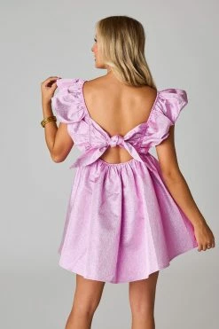 BuddyLove Penny Ruffle Sleeve Short Dress - Lilac -US Skirt Sales Store CG4986PennyLilacBack