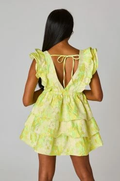 BuddyLove Hudson Elastic Waist Mini Dress - Lemon Crush -US Skirt Sales Store CG5018HudsonLemonCrushBack
