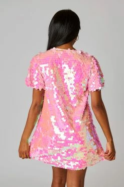 BuddyLove Taya Sequin Short Dress - Blush -US Skirt Sales Store CG5036TayaBlushBack