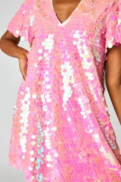 BuddyLove Taya Sequin Short Dress - Blush -US Skirt Sales Store CG5036TayaBlushClose1