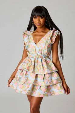 BuddyLove Hudson Elastic Waist Mini Dress - Chasing Rainbows 9 BuddyLove Hudson Elastic Waist Mini Dress - Chasing Rainbows -US Skirt Sales Store CG5042HudsonChasingRainbowsFront