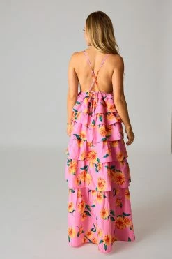 BuddyLove Callie Tiered Maxi Dress - Sunflower -US Skirt Sales Store CG5048CallieSunflowerBack2