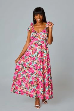 BuddyLove Hamptons Tie-Shoulder Maxi Dress - Sweet Dreams -US Skirt Sales Store CG5054HamptonsSweetDreamsFull1