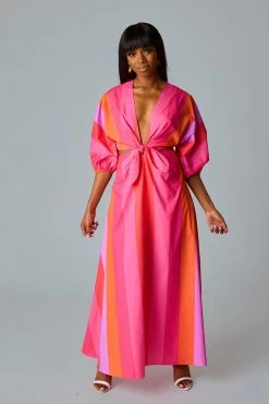 BuddyLove Maxine Cut Out Midi Dress - Candy Paint -US Skirt Sales Store CG5062MaxineCandyPaintFull7