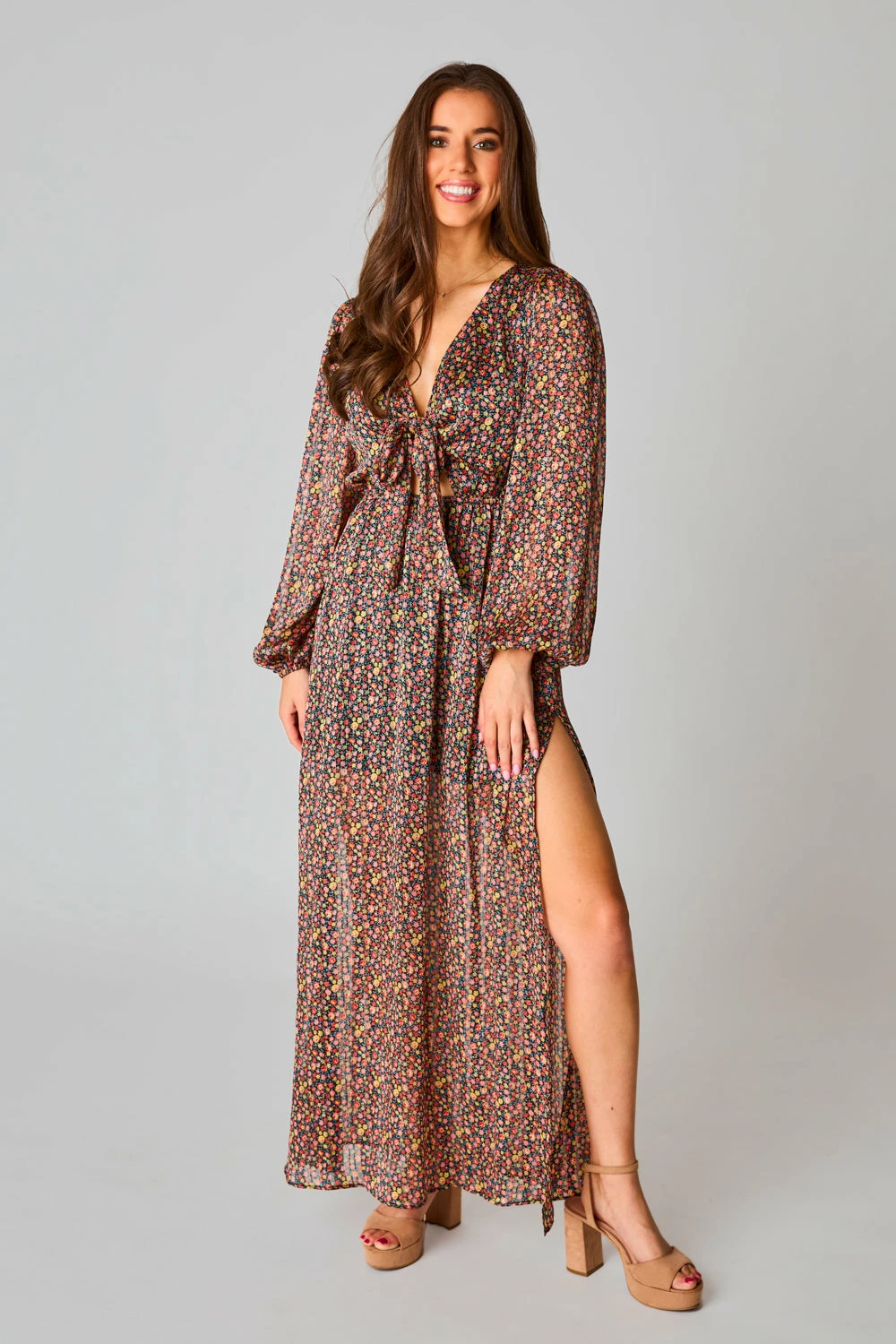 BuddyLove Desirae Long Sleeve Maxi Dress - Color Burst 5 BuddyLove Desirae Long Sleeve Maxi Dress - Color Burst - Image 3