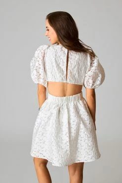 BuddyLove Tinsley Cut Out Short Dress - Alabaster -US Skirt Sales Store CG5083TinsleyAlabasterBack2