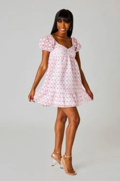 BuddyLove Diego Babydoll Mini Dress - Blush -US Skirt Sales Store CG5085DiegoBlushFull1