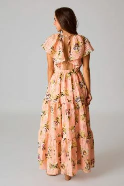 BuddyLove Cece Flutter Sleeve Maxi Dress - Irish Rose -US Skirt Sales Store CG5163CeceIrishRoseBack2