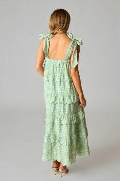 BuddyLove Landon Tie-Shoulder Maxi Dress - Misty Blue -US Skirt Sales Store CG5182LandonMistyBlueBack2