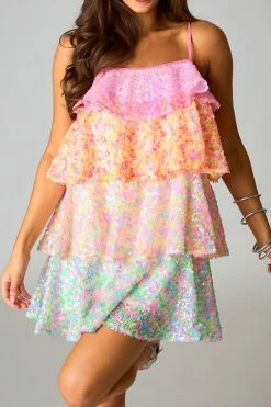 BuddyLove Disco Tiered Sequin Short Dress - Make It Happen -US Skirt Sales Store CG5191DiscoMakeitHappenClose1