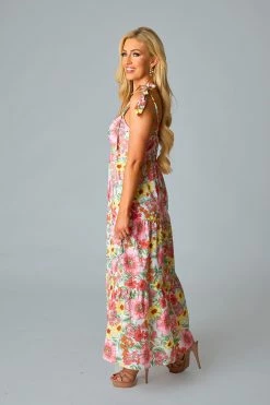BuddyLove Hamptons Tie-Shoulder Maxi Dress - Whimsy -US Skirt Sales Store CG5202HamptonsWhimsySide2
