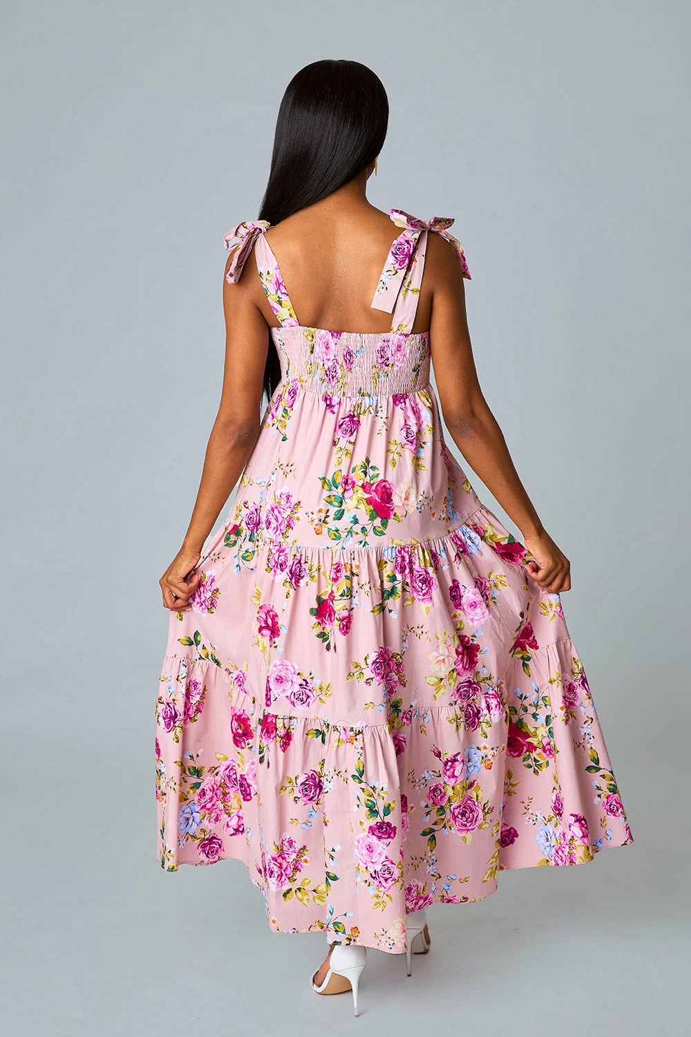 BuddyLove Arlene Tie-Shoulder Maxi Dress - Blushing 6 BuddyLove Arlene Tie-Shoulder Maxi Dress - Blushing - Image 4