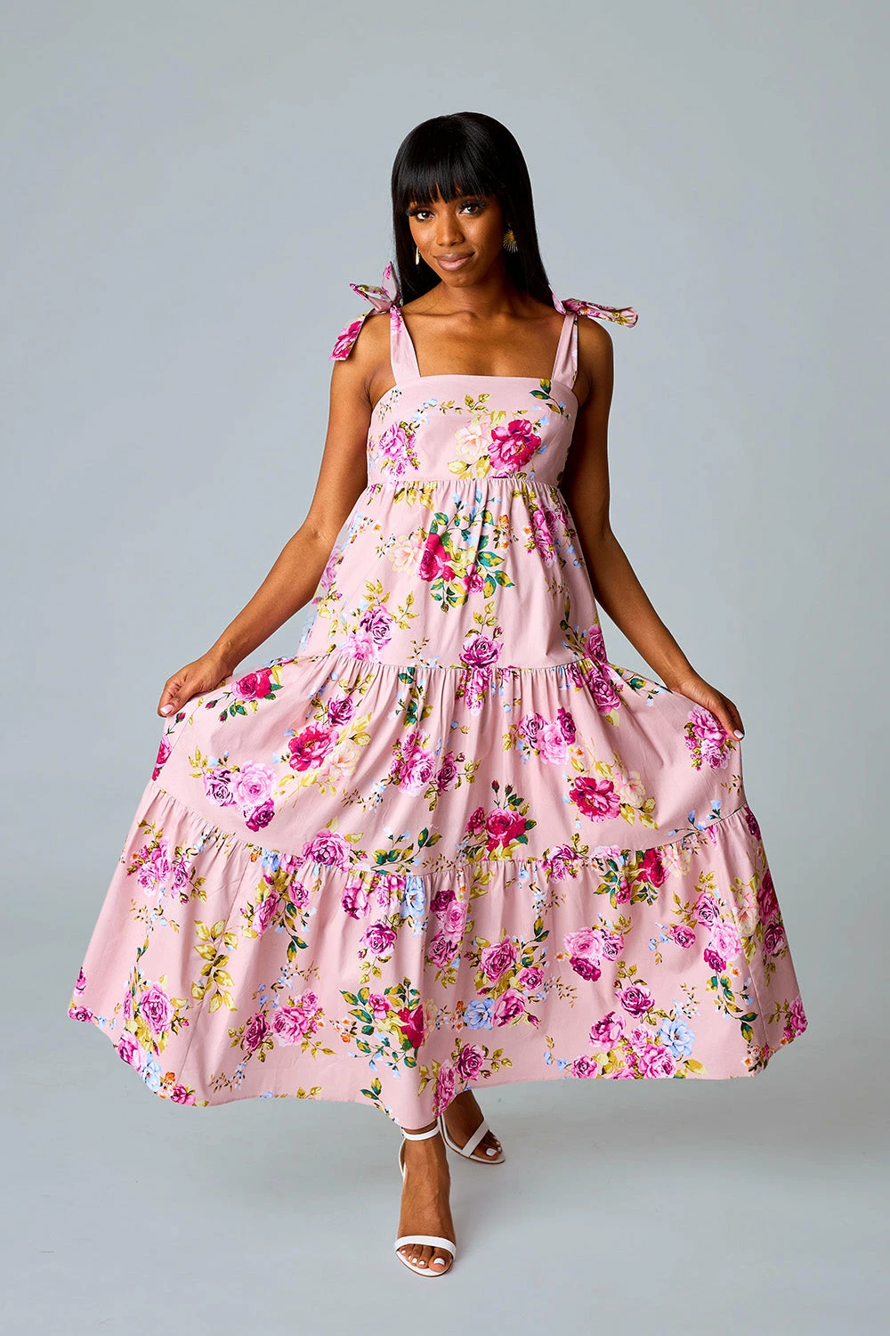 BuddyLove Arlene Tie-Shoulder Maxi Dress - Blushing 7 BuddyLove Arlene Tie-Shoulder Maxi Dress - Blushing - Image 5