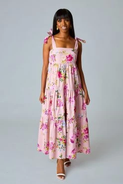 BuddyLove Arlene Tie-Shoulder Maxi Dress - Blushing 10 BuddyLove Arlene Tie-Shoulder Maxi Dress - Blushing -US Skirt Sales Store CG5278ArleneBlushingFull2