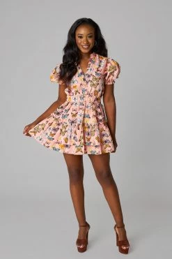 BuddyLove Clementine Elastic Waist Mini Dress - Flutter -US Skirt Sales Store CG5279ClementineFlutterFull3