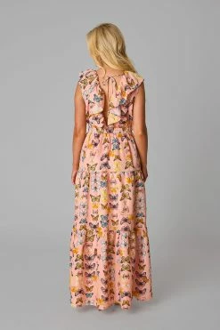 BuddyLove Crawford Ruffle Sleeve Maxi Dress - Flutter -US Skirt Sales Store CG5280CrawfordFlutterBack
