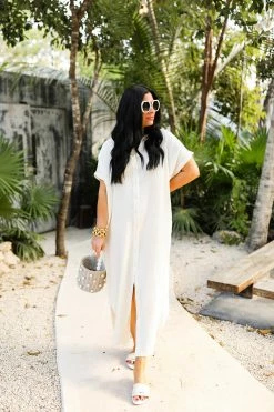 BuddyLove Carmen Cover Up Maxi Dress - Vanilla