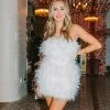 BuddyLove Celeste Feather Mini Dress - White -US Skirt Sales Store CelesteWhite3