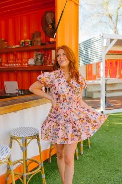 BuddyLove Clementine Elastic Waist Mini Dress - Flutter