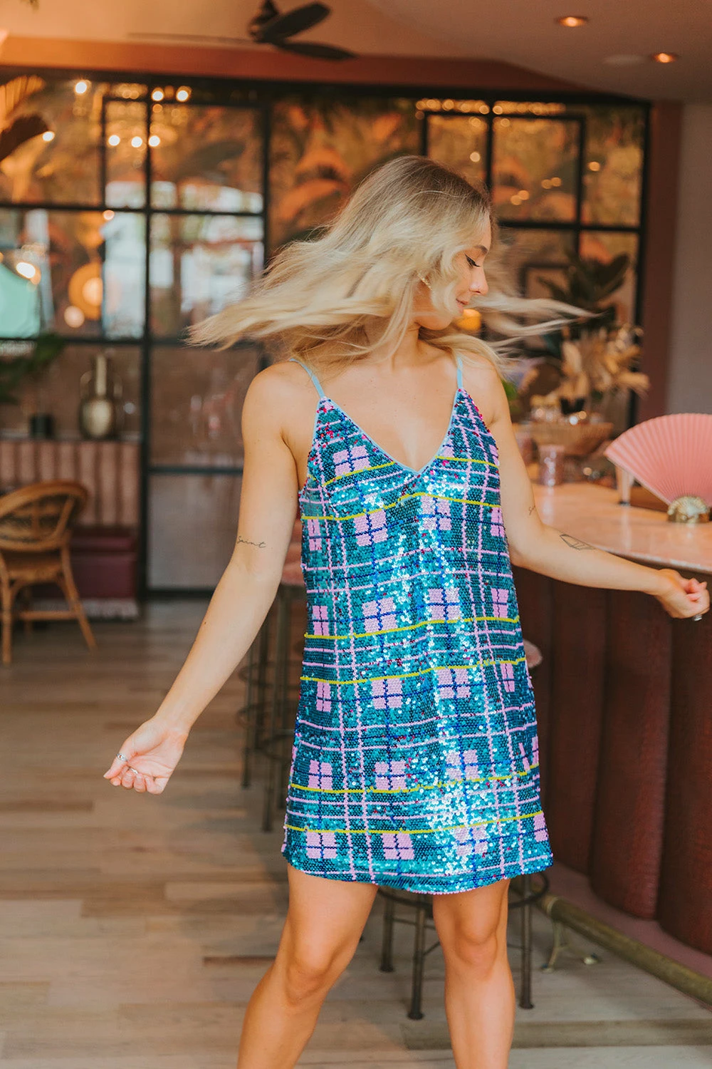 BuddyLove Cleo Sequin Party Dress - Seaglass 4 BuddyLove Cleo Sequin Party Dress - Seaglass - Image 2