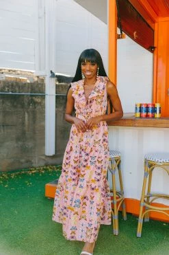 BuddyLove Crawford Ruffle Sleeve Maxi Dress - Flutter