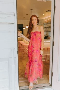 BuddyLove Dayton Strapless Maxi Dress - Daylily