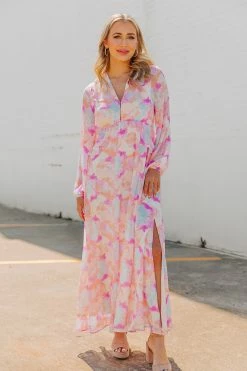 BuddyLove Eden Long Sleeve Maxi Dress - Dazed