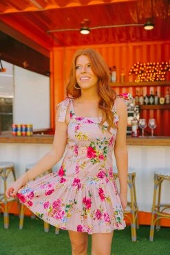 BuddyLove Flirtini Drop Waist Mini Dress - Blushing