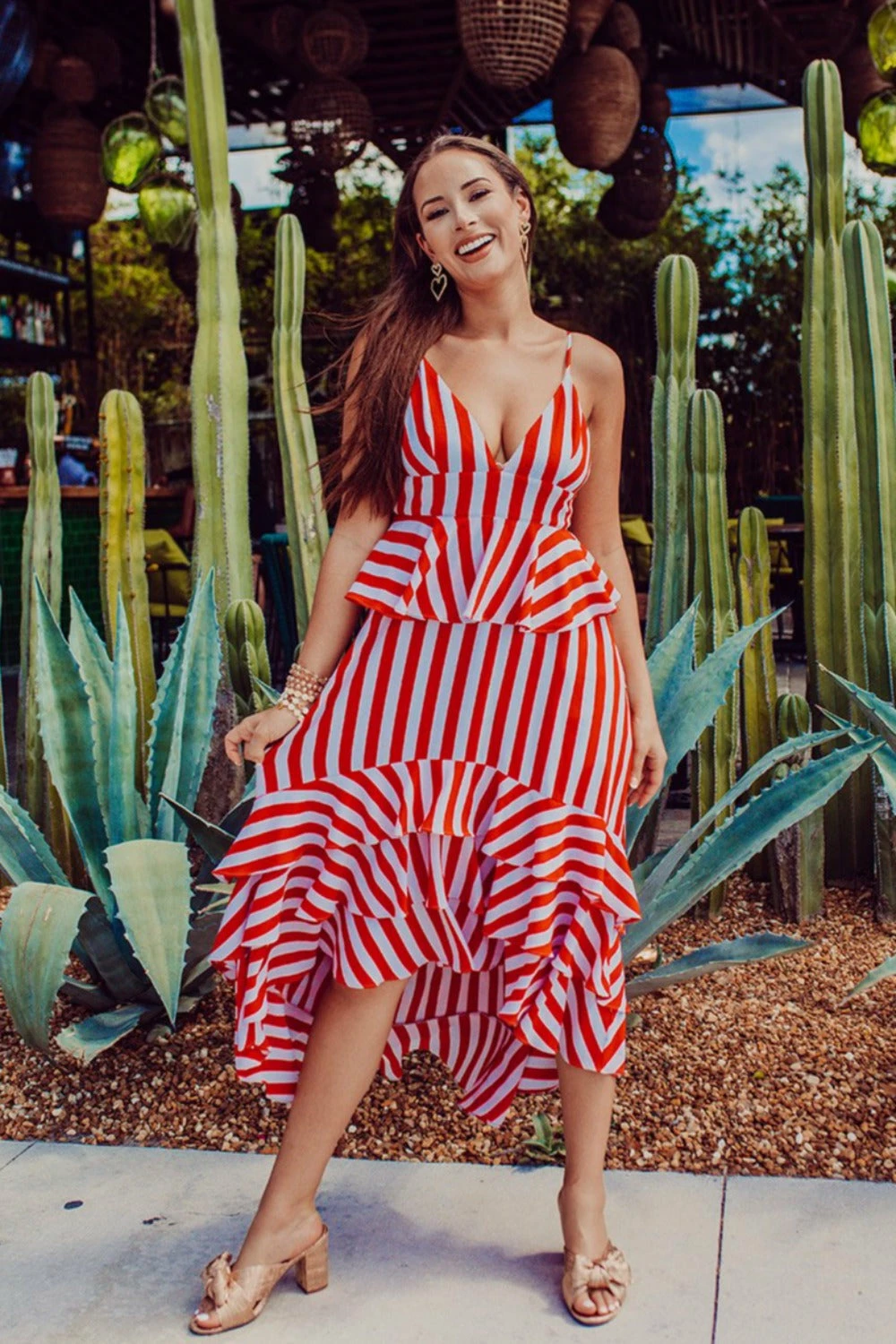 BuddyLove Georgia Ruffled Tiered Sleeveless High-Low Dress - Nautical 3 BuddyLove Georgia Ruffled Tiered Sleeveless High-Low Dress - Nautical