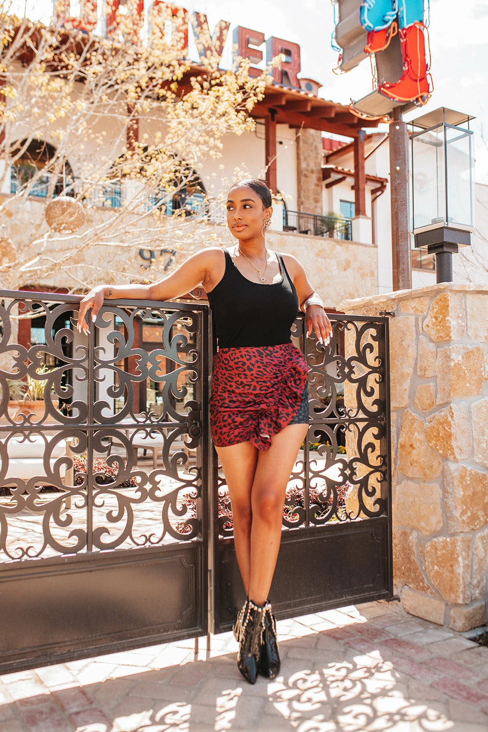 BuddyLove Hope Color Block Mini Skirt - Merlot Cat 9 BuddyLove Hope Color Block Mini Skirt - Merlot Cat - Image 7