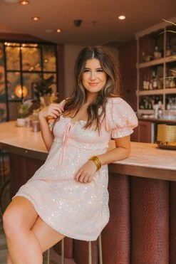 BuddyLove Jac Puff Sleeve Short Dress - Rainbow