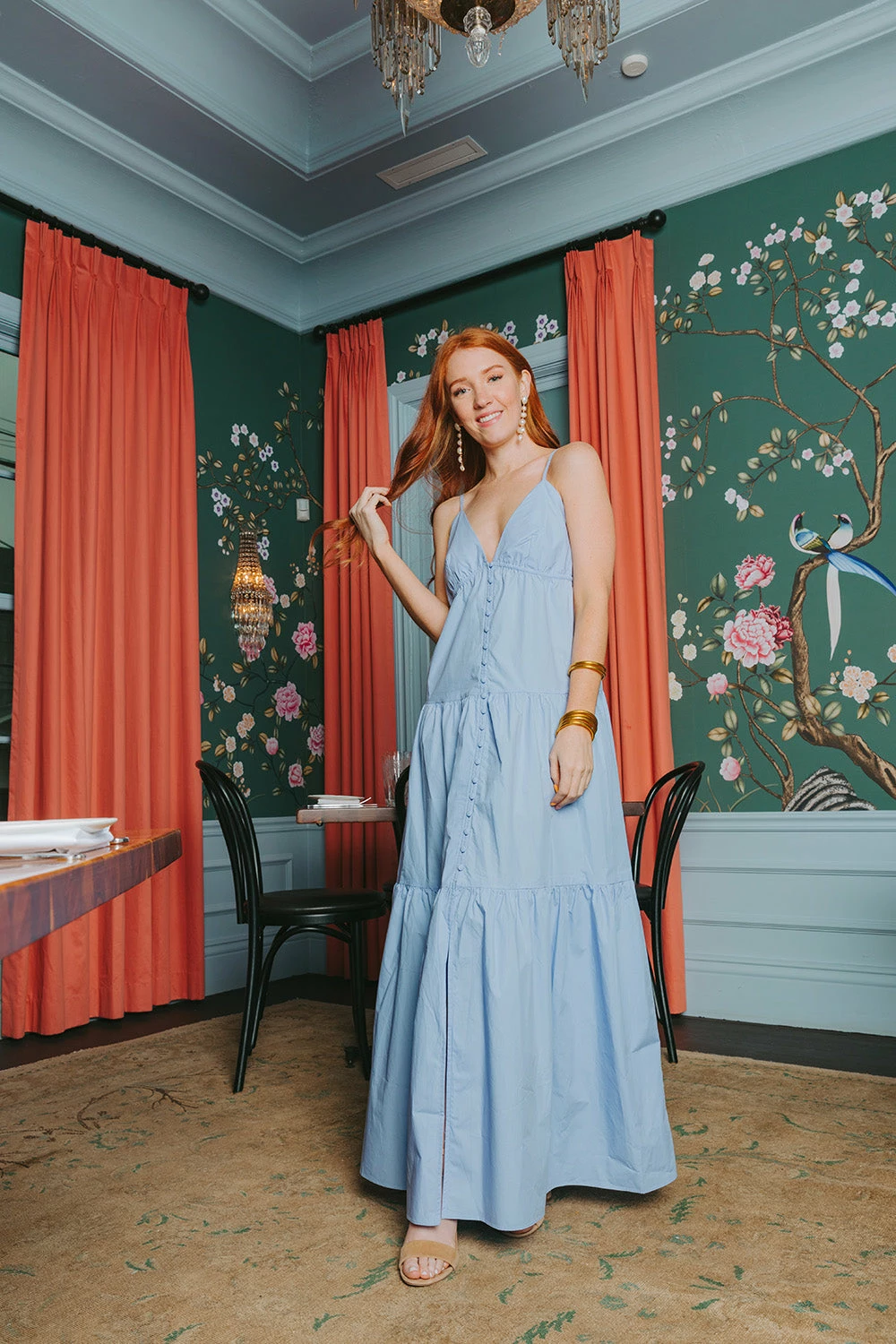 BuddyLove Kenna Tiered Maxi Dress - Blue 4 BuddyLove Kenna Tiered Maxi Dress - Blue - Image 2