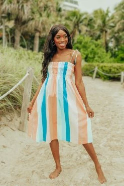 BuddyLove Lexi Tie Shoulder Midi Dress - Desert -US Skirt Sales Store LexiDesert1