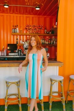 BuddyLove Lexi Tie Shoulder Midi Dress - Desert