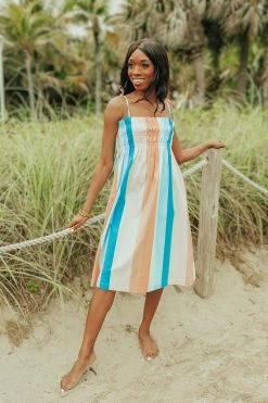 BuddyLove Lexi Tie Shoulder Midi Dress - Desert -US Skirt Sales Store LexiDesert6