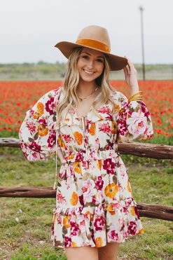 BuddyLove Lily Tiered Short Dress - Thistle