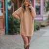 BuddyLove Mara Turtle Neck Short Dress - Tan 2 BuddyLove Mara Turtle Neck Short Dress - Tan -US Skirt Sales Store MaraTan2