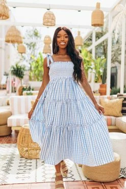 BuddyLove Merrick Tie-Shoulder Maxi Dress - Blue