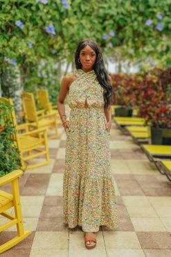 BuddyLove Pepper High Neck Maxi Dress - Marigold