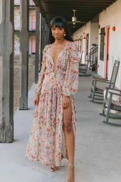 BuddyLove Pia Long Sleeve Maxi Dress - Vintage