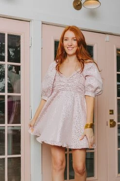 BuddyLove Poppy Puff Sleeve Mini Dress - Pinkie