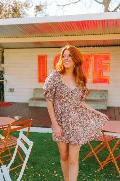 BuddyLove Poppy Puff Sleeve Mini Dress - Windsor